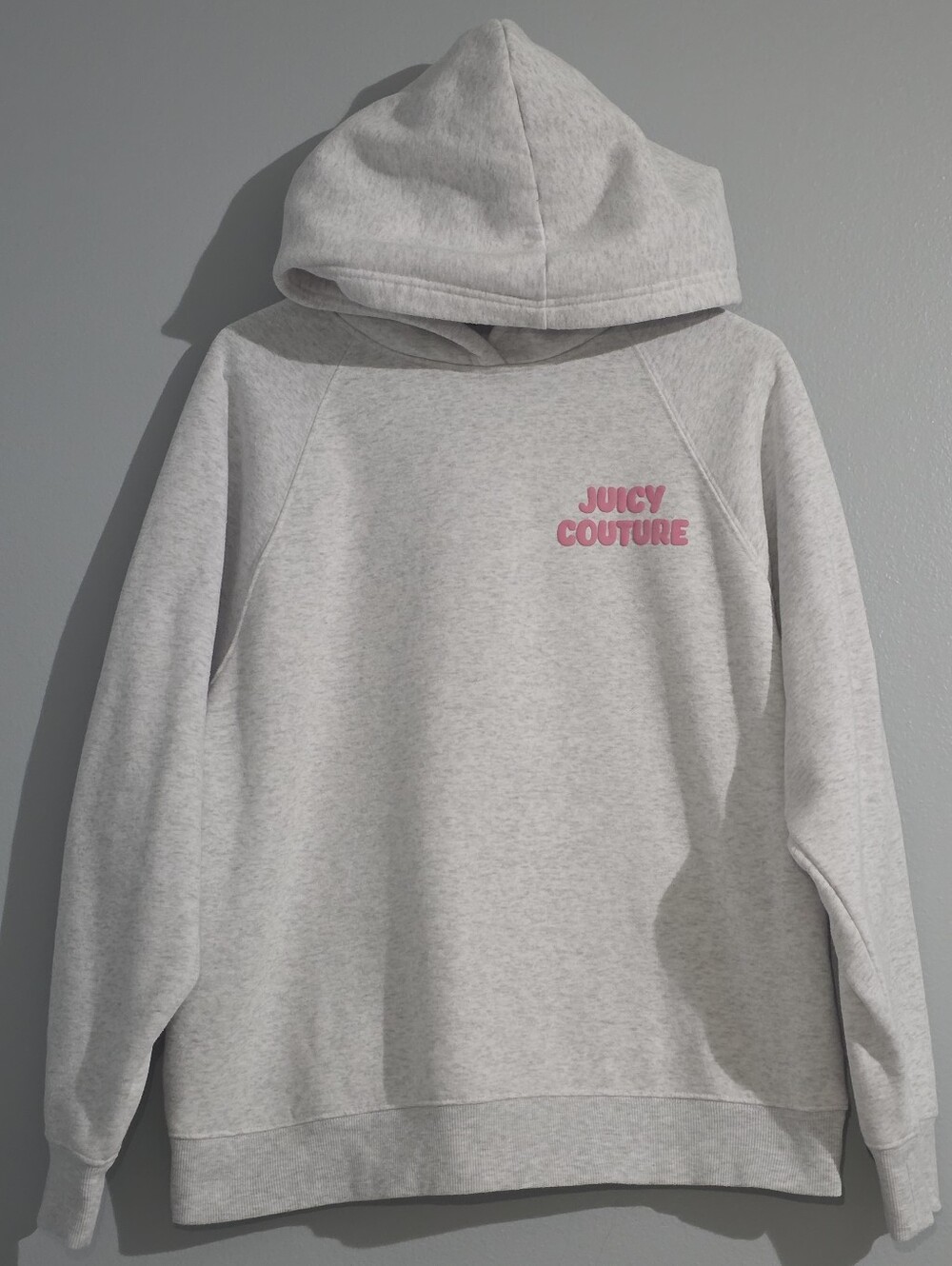 Juicy Couture 2 Piece Tracksuit Fleece Hoodie Joggers Set M/S in Gray Pink